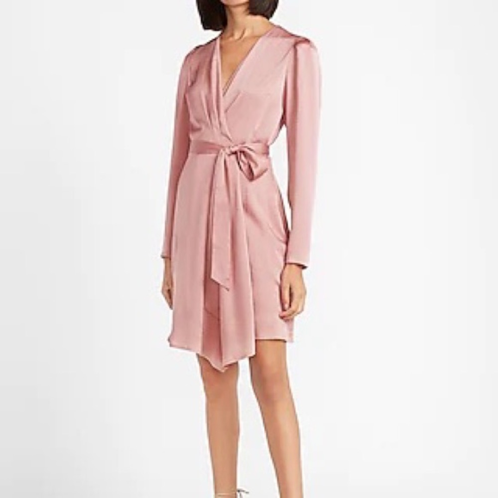 Express Satin Wrap Dress S